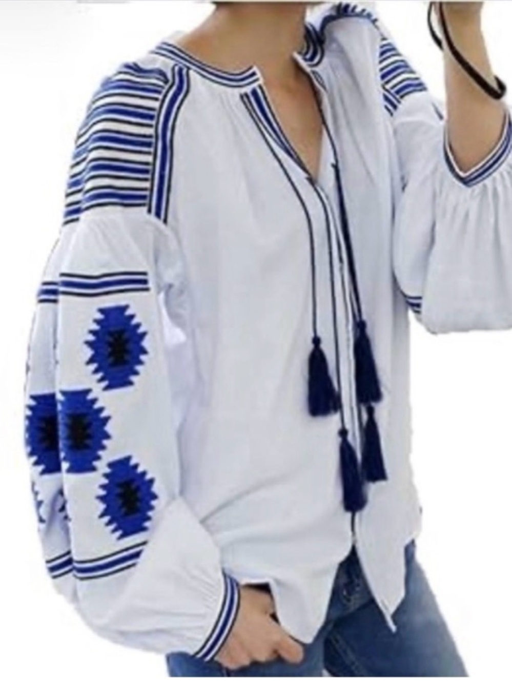 Style mafia boho embroidered blouse L